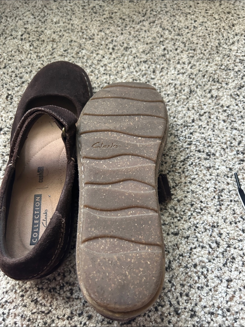 Clarks Women’s Brown Suede Mary Jane Shoes - Comfort Strap - Picture 4 of 4